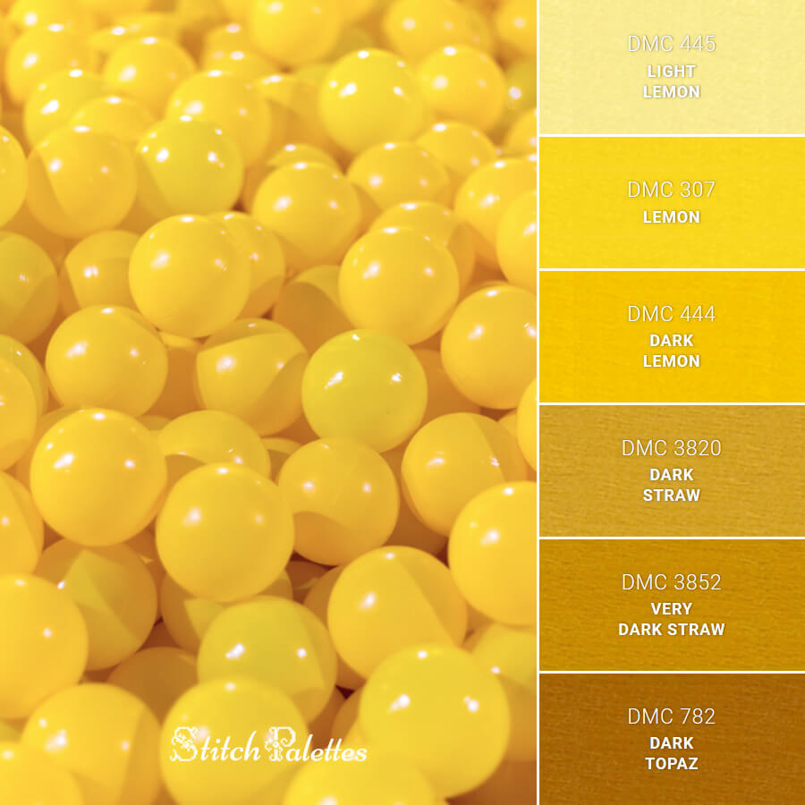 Yellow Rustle - Embroidery Color Palette (With Thread Codes)