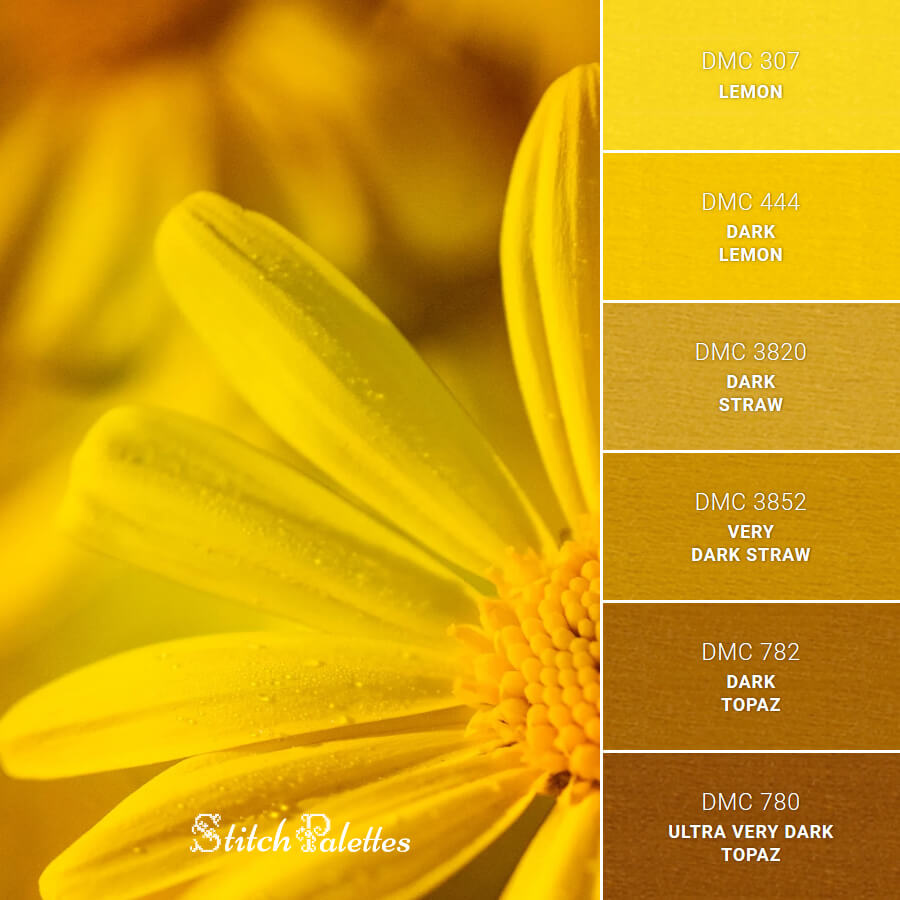 Yellow Rustle - Embroidery Color Palette (With Thread Codes)