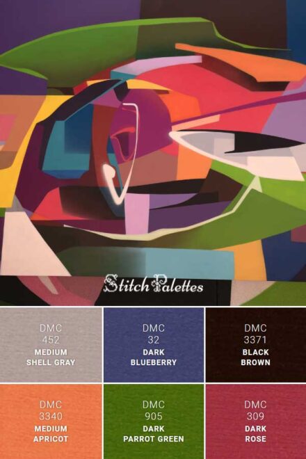 Vibrant Abstracts - Embroidery Color Palette (With Thread Codes)