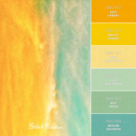 Yellow Rustle - Embroidery Color Palette (With Thread Codes)