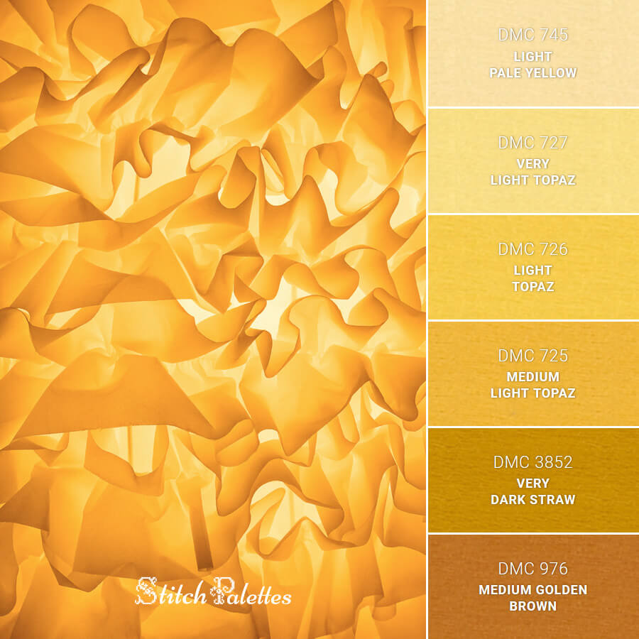 Yellow Rustle - Embroidery Color Palette (With Thread Codes)