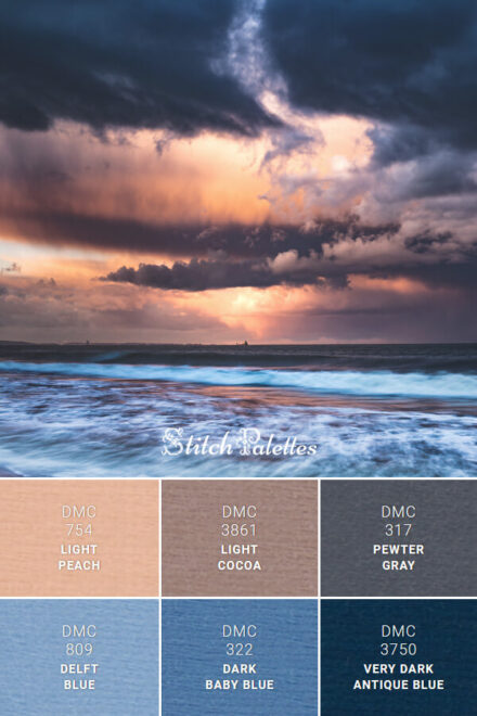 Seadrift Color Code Chaos On Sea - Embroidery Color Palette (With Thread Codes)