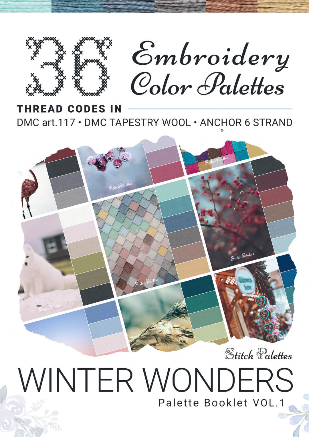 36 Winter Embroidery Color Palettes
