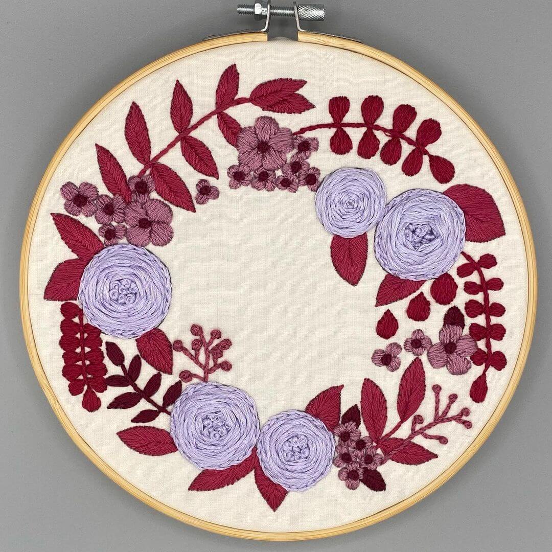 Floral wreath by @omgsheembroiders