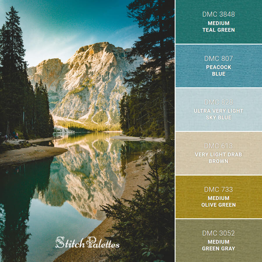 Stitch Palette SPA0643: Lake Braies In Italy