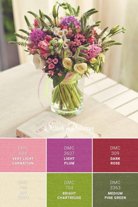 Vase Code A Vase Of Summer - Embroidery Color Palette (With Thread Codes)