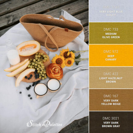 Yellow Rustle - Embroidery Color Palette (With Thread Codes)