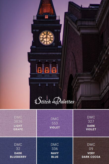 The Clock Strikes Nine - Embroidery Color Palette (With Thread Codes)