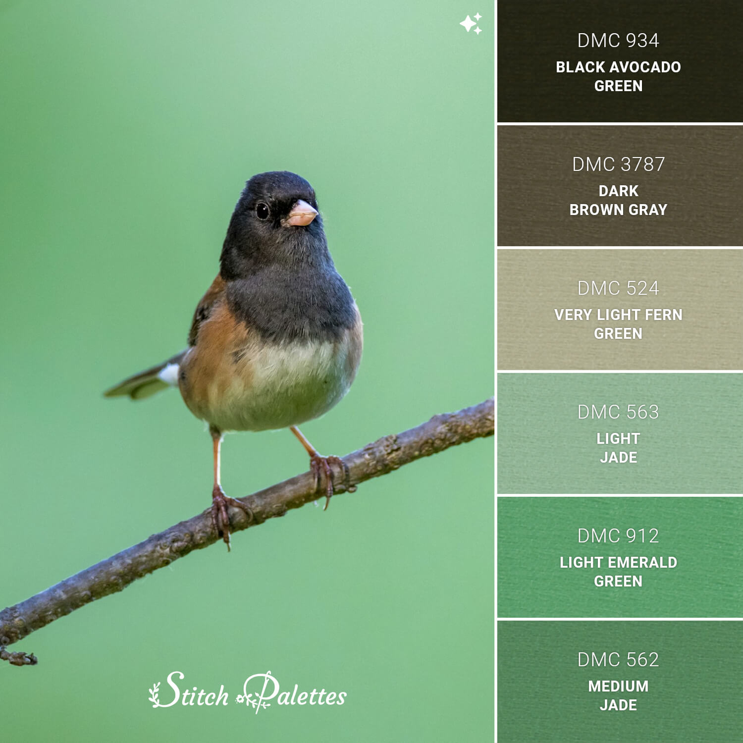 On The Lookout - Embroidery Color Palette (With Thread Codes)