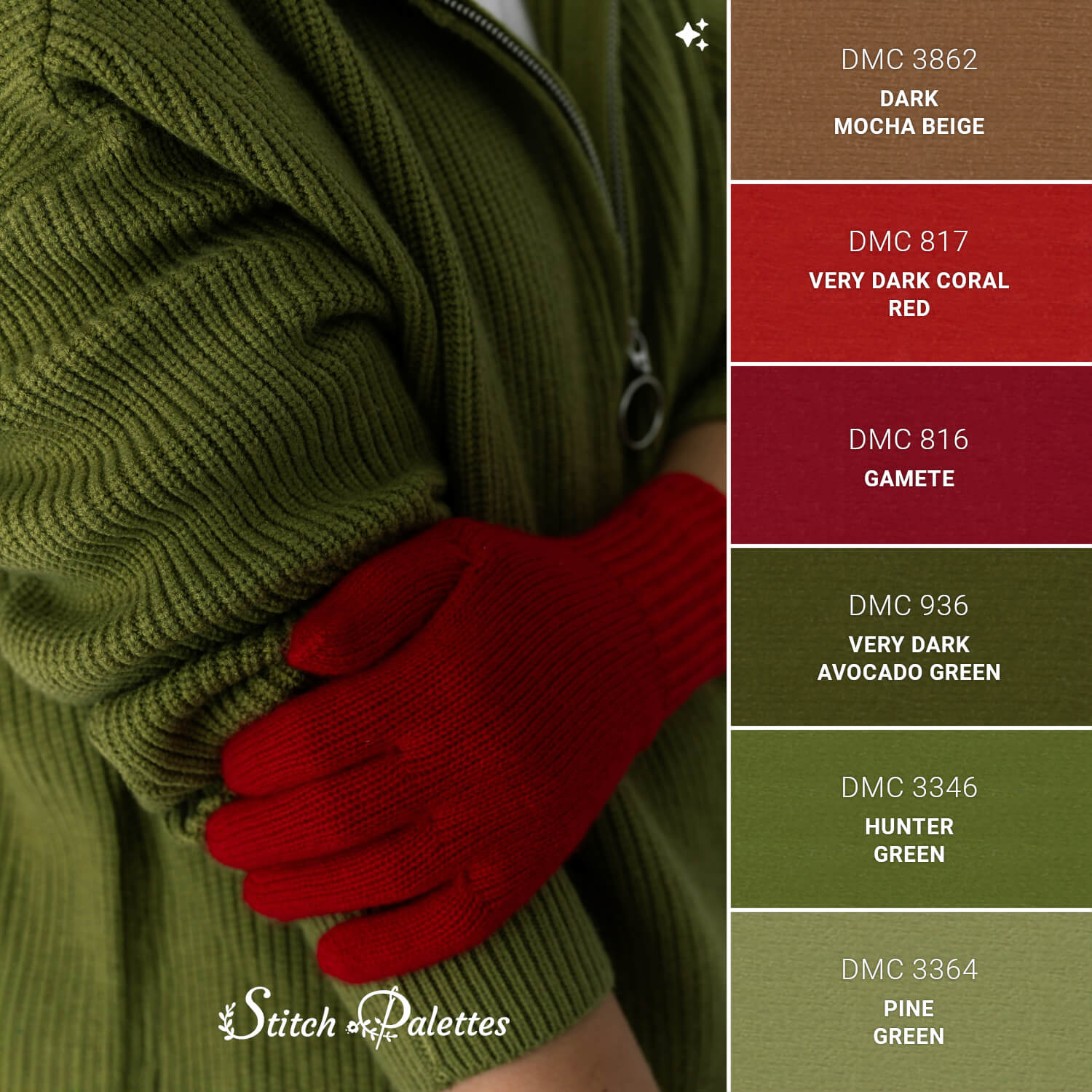 Holiday Sweater - Embroidery Color Palette (With Thread Codes)