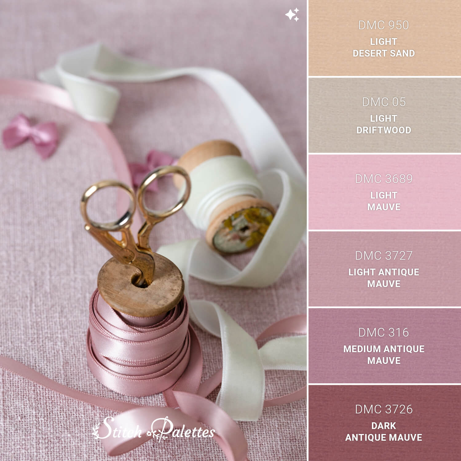 Ribbon Retreat - Embroidery Color Palette (With Thread Codes)