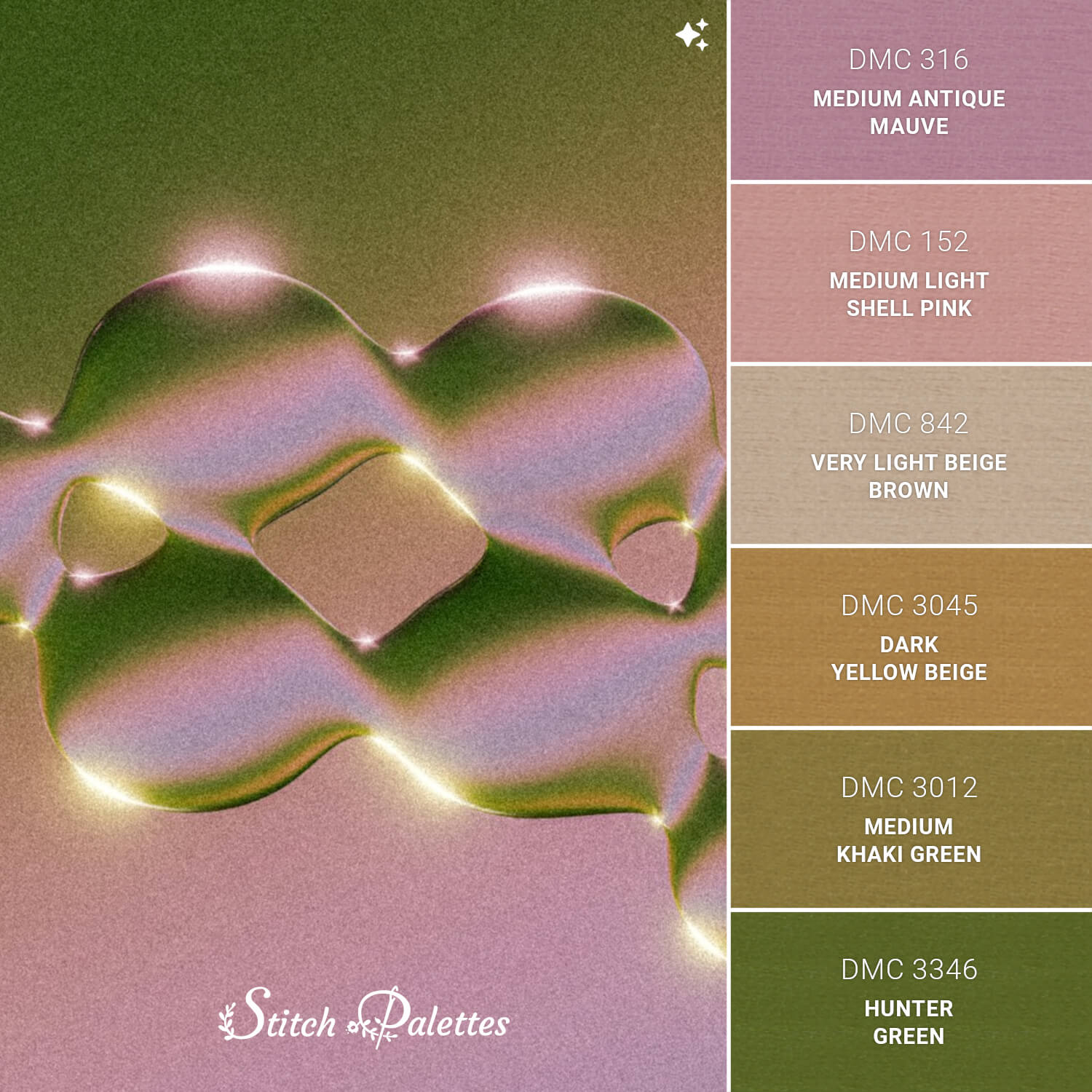 Iridescent Float - Embroidery Color Palette (With Thread Codes)