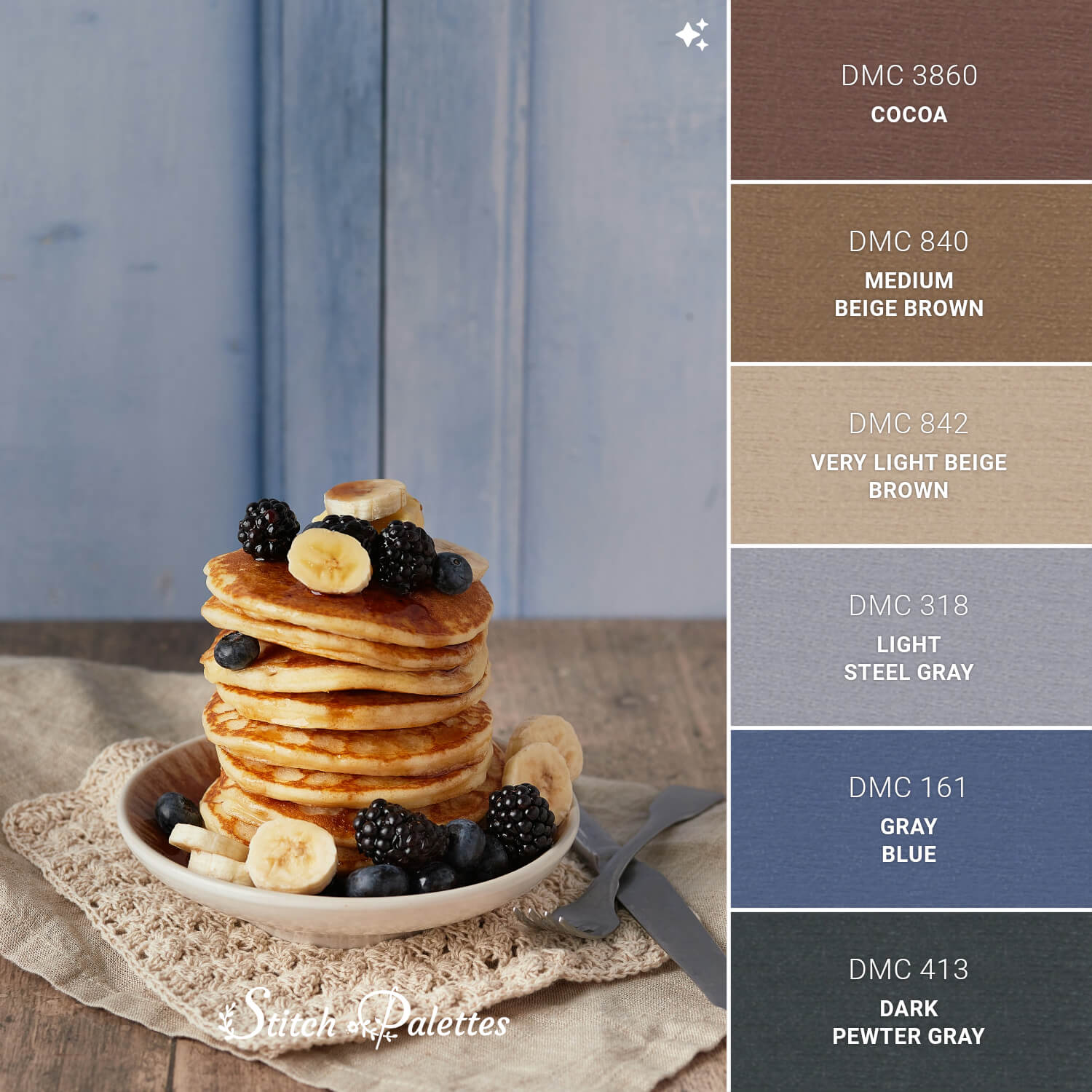 Breakfast Thread Blackberry Breakfast - Embroidery Color Palette (With Thread Codes)