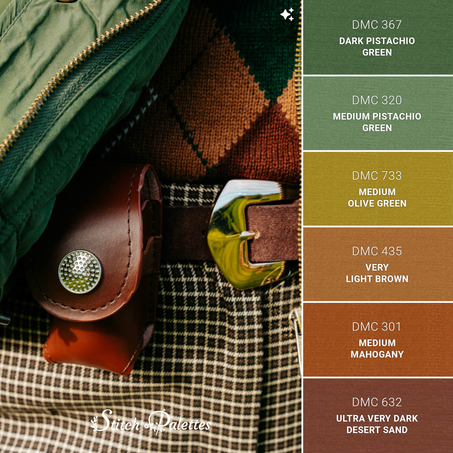 On The Golf Course - Embroidery Color Palette (With Thread Codes)
