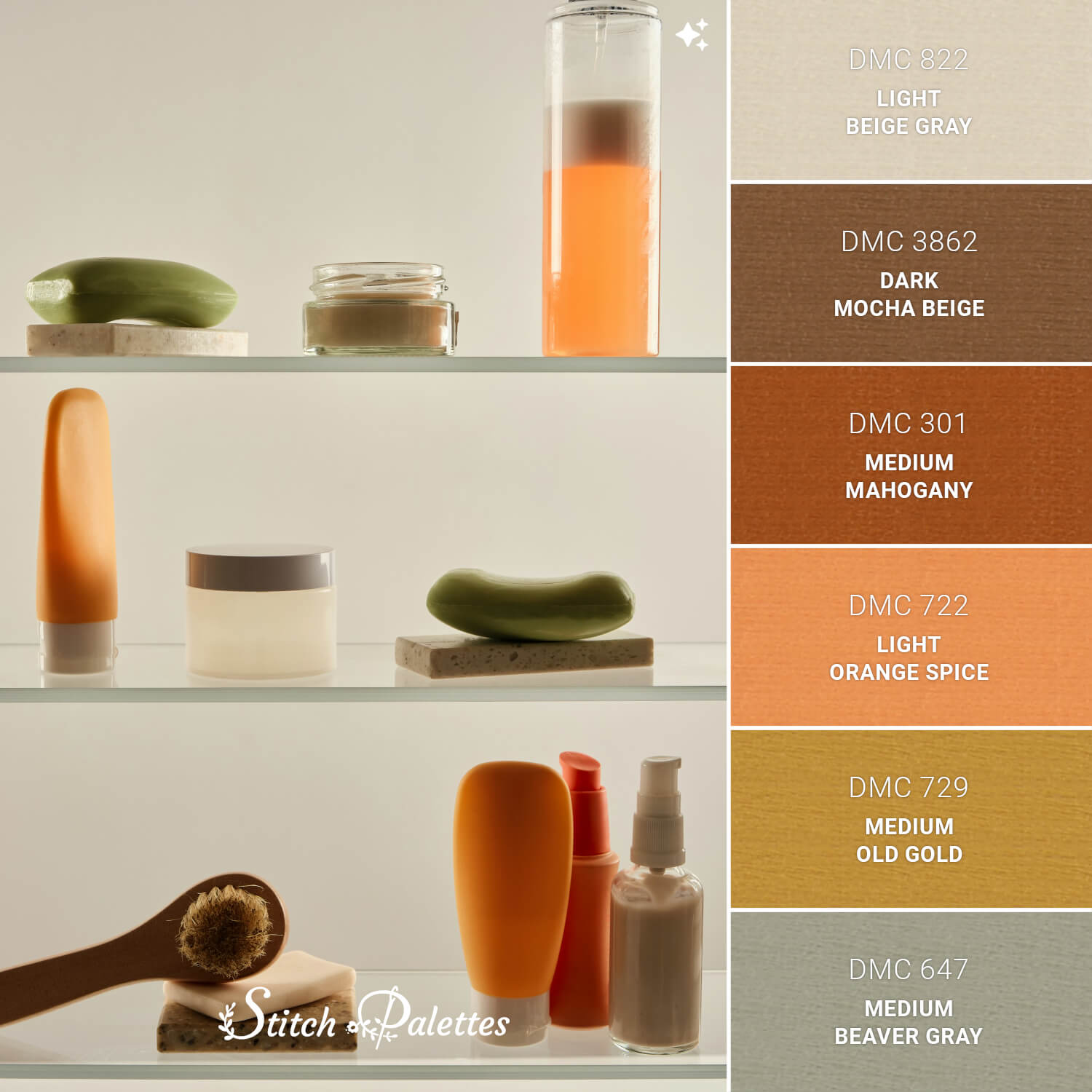 Skincare Display - Embroidery Color Palette (With Thread Codes)