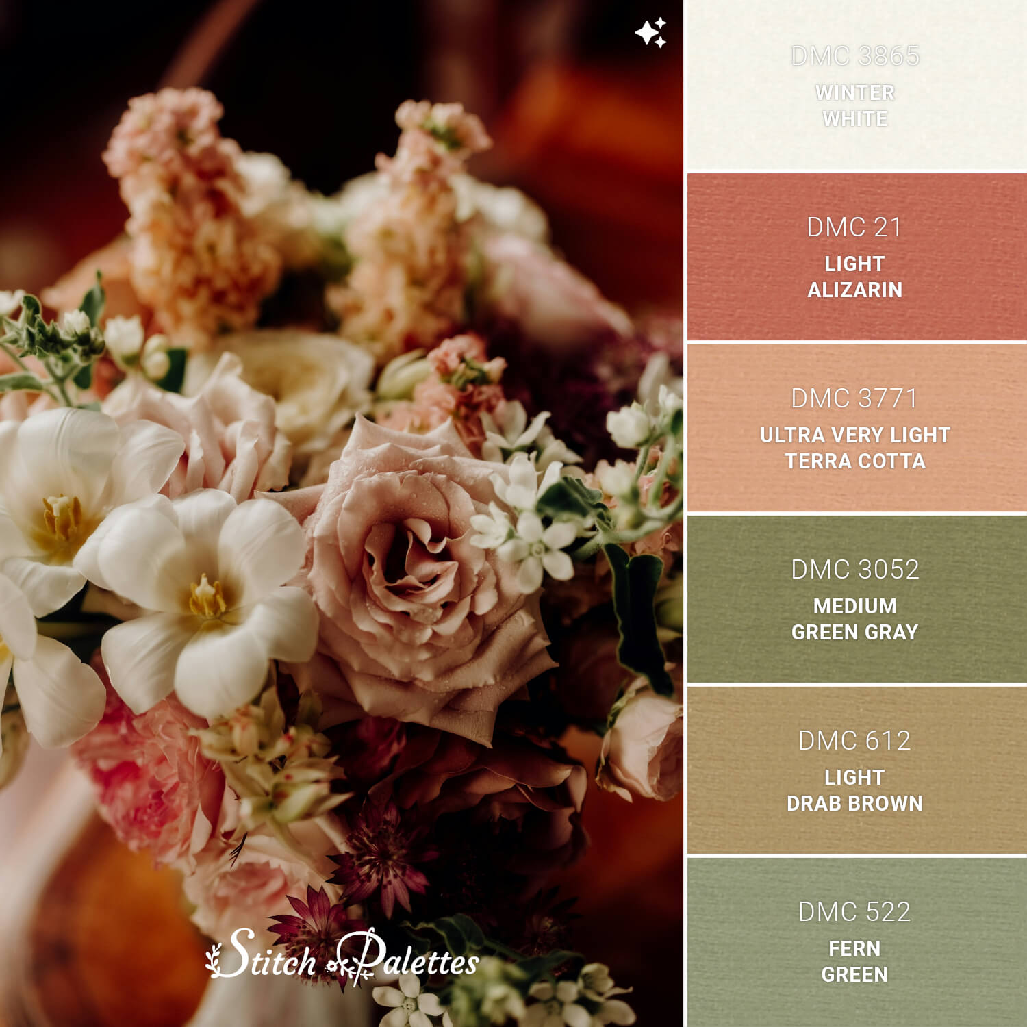 Stitch Palette SPA1867: A Blush Bouquet