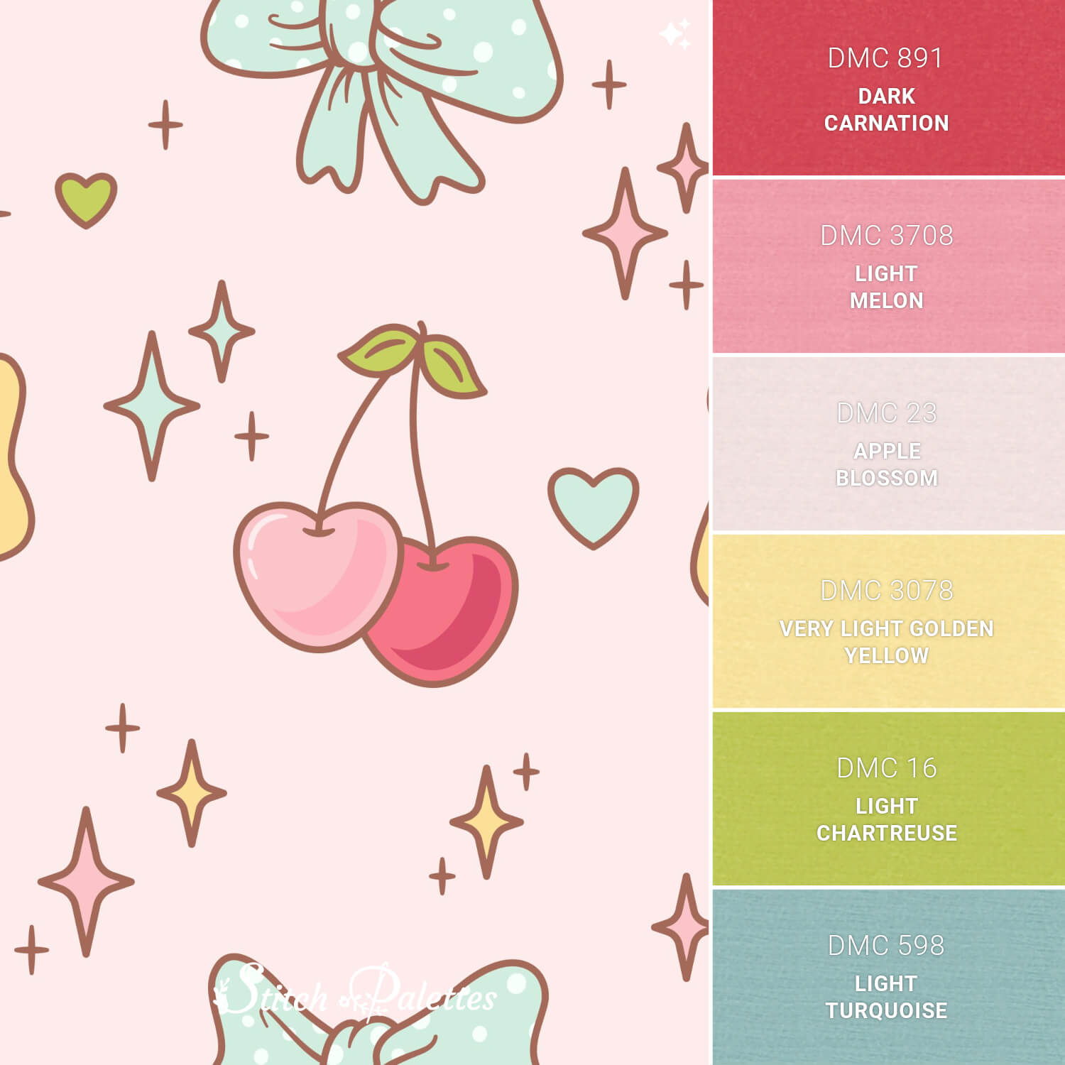 Stitch Palette SPA1896: Cherries And Bows