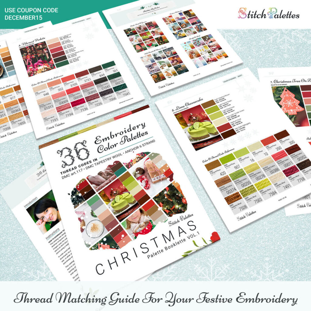 36 Christmas Embroidery Color Palettes