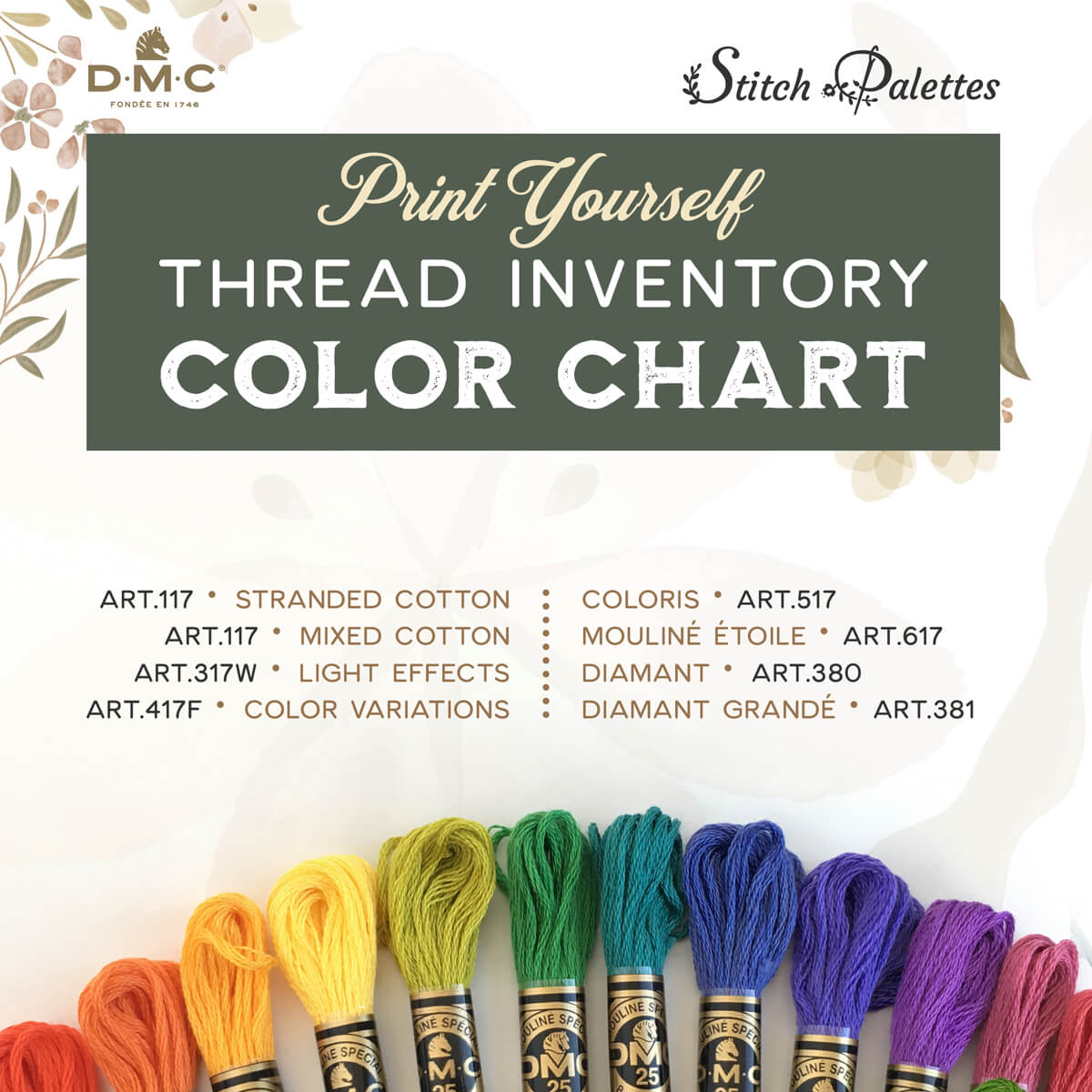 DMC Floss Color Chart PDF Download File DMC Threads Color Shade Chart for  Cross Stitch Thread (Instant Download) 