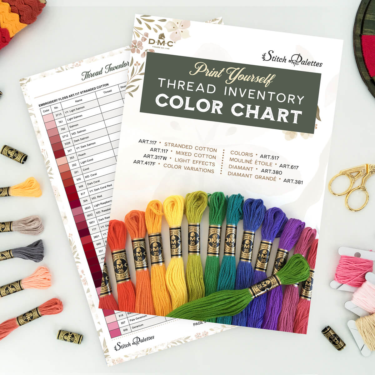 DMC Color Chart in PDF - FREE Template Download